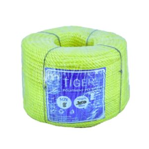tiger polythene ply rope 8mm yellow
